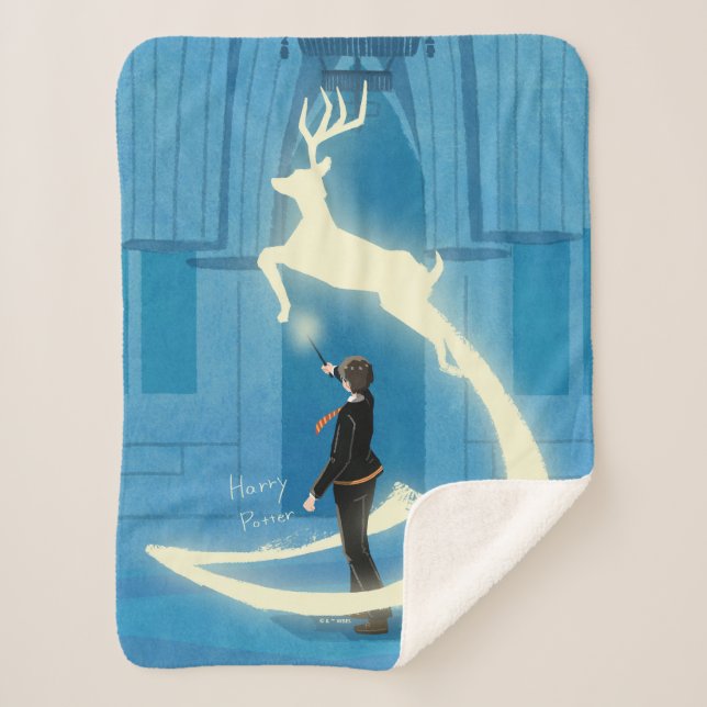 HARRY POTTER™ Patronus Painting Sherpa Blanket (Front)