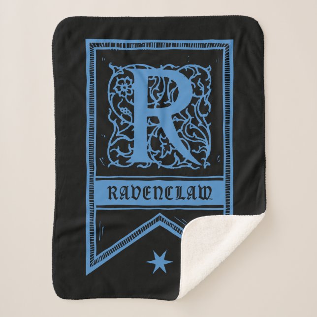 Harry Potter | Ravenclaw Monogram Banner Sherpa Blanket (Front)