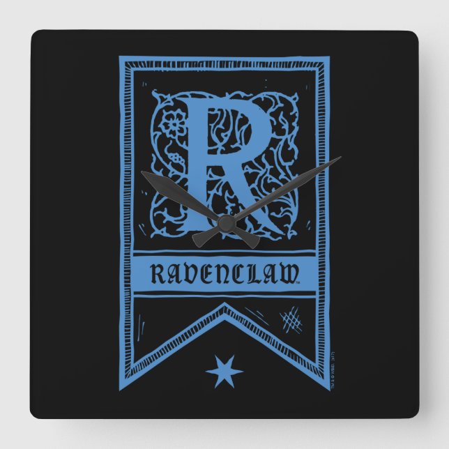 Harry Potter | Ravenclaw Monogram Banner Square Wall Clock (Front)