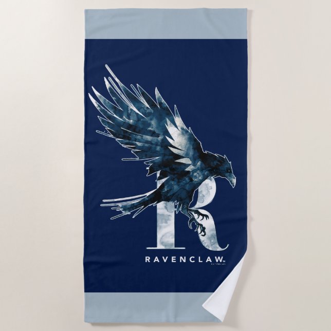 Harry Potter | RAVENCLAW™ Raven Watercolor Beach Towel (Front)