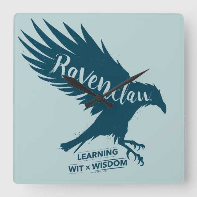 Harry Potter | RAVENCLAW™ Silhouette Typography Square Wall Clock (Front)