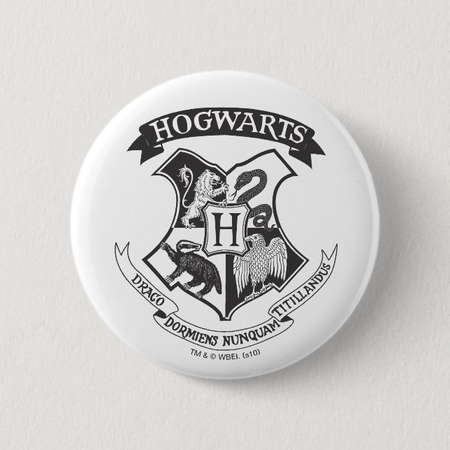 Harry Potter | Retro Hogwarts Crest 6 Cm Round Badge (Front)