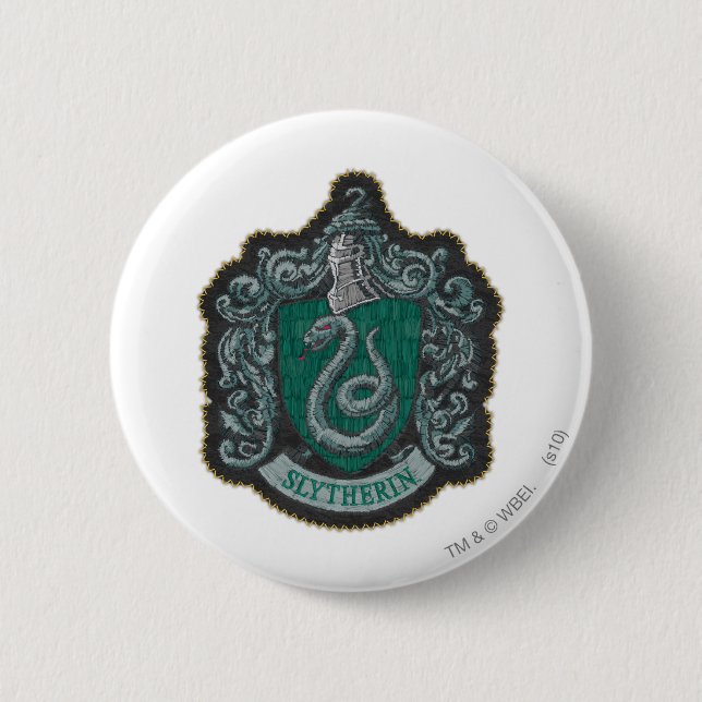 Harry Potter | Retro Mighty Slytherin Crest 6 Cm Round Badge (Front)
