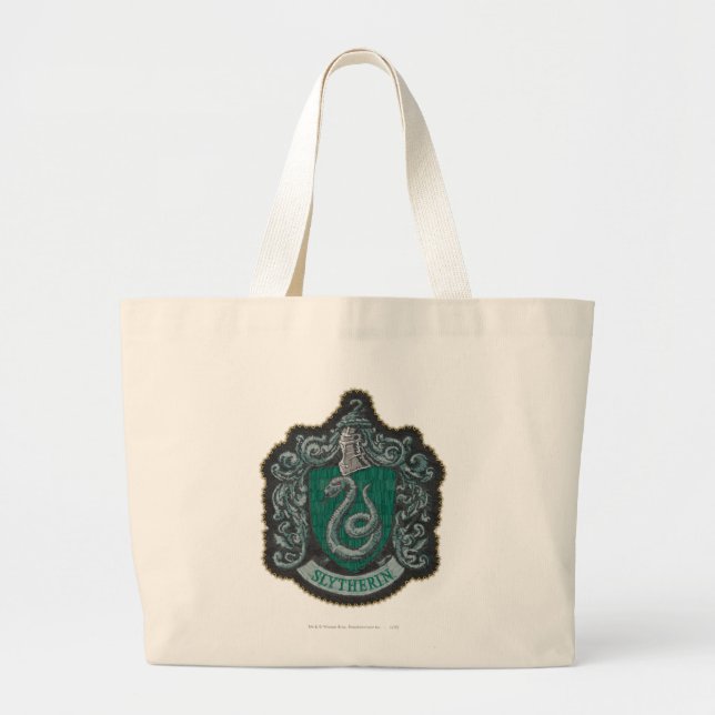 Harry Potter | Retro Mighty Slytherin Crest Large Tote Bag (Front)