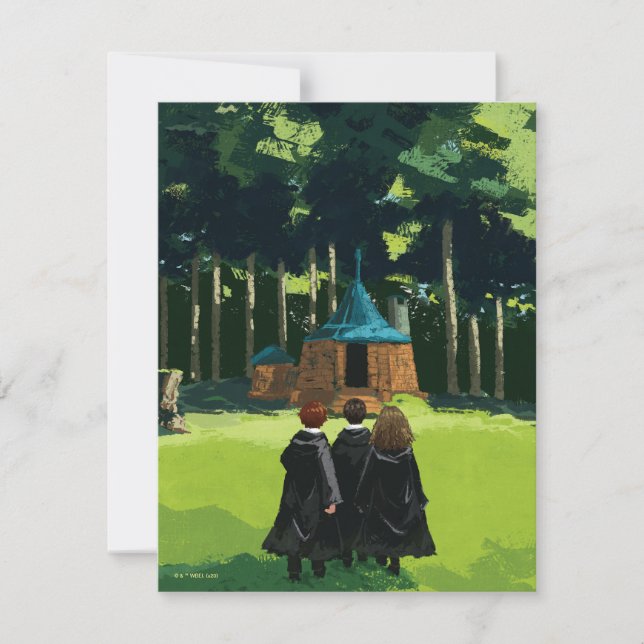 HARRY POTTER™, Ron, & Hermione at Hagrid's Hut Card (Front)