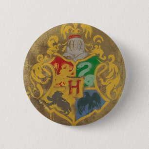 Harry Potter   Rustic Hogwarts Crest 6 Cm Round Badge