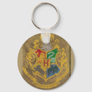 Harry Potter   Rustic Hogwarts Crest Key Ring