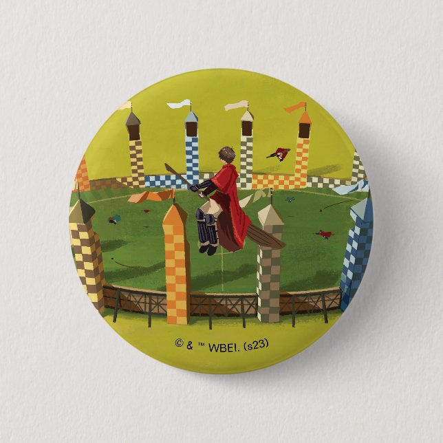 HARRY POTTER™ Seeking the Golden Snitch 6 Cm Round Badge (Front)