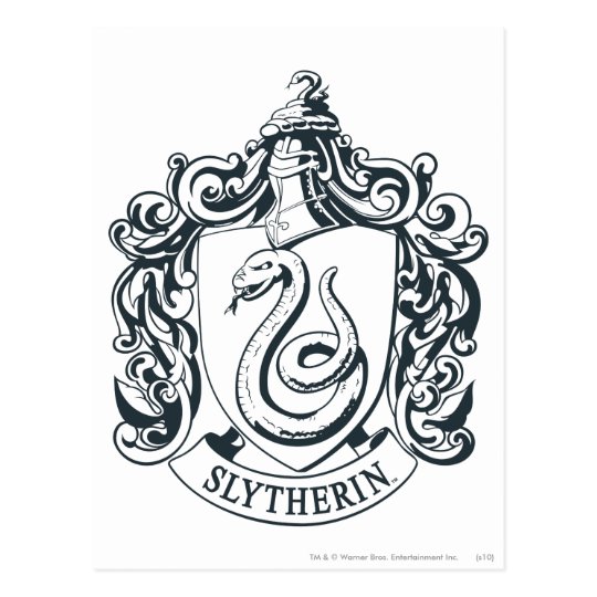 Harry Potter | Slytherin Crest - Black and White Postcard | Zazzle.com.au