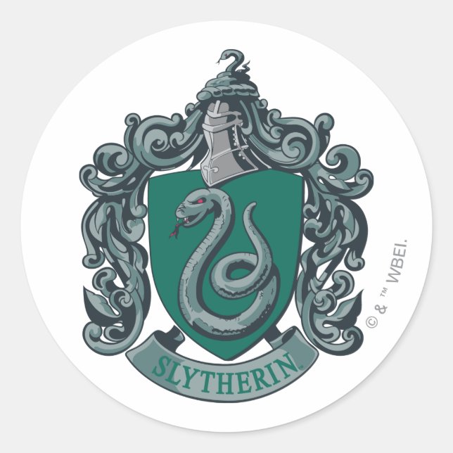 Harry Potter | Slytherin Crest Green Classic Round Sticker (Front)