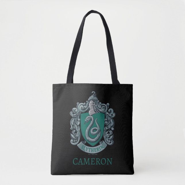 Harry Potter | Slytherin Crest Green Large Tote Ba Bag (Front)