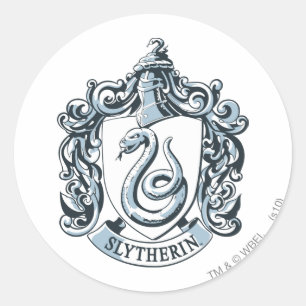 Harry Potter   Slytherin Crest - Ice Blue Classic Round Sticker