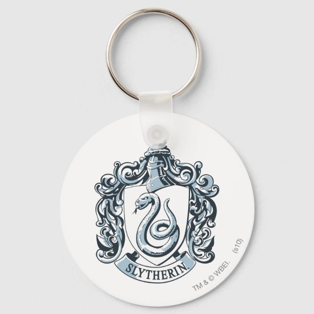 Harry Potter | Slytherin Crest - Ice Blue Key Ring (Front)