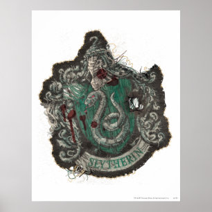 Harry Potter   Slytherin Crest - Vintage Poster