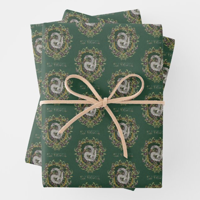 HARRY POTTER™ | SLYTHERIN™ Crest Wrapping Paper Sheet (In situ)