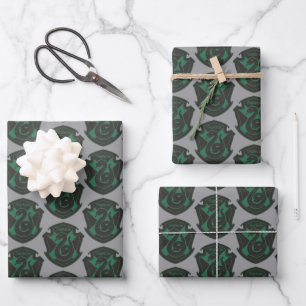 Harry Potter   Slytherin House Pride Crest Wrapping Paper Sheet