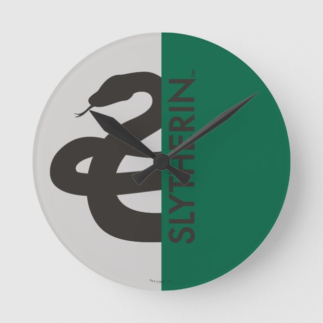Harry Potter | Slytherin House Pride Graphic Round Clock (Front)