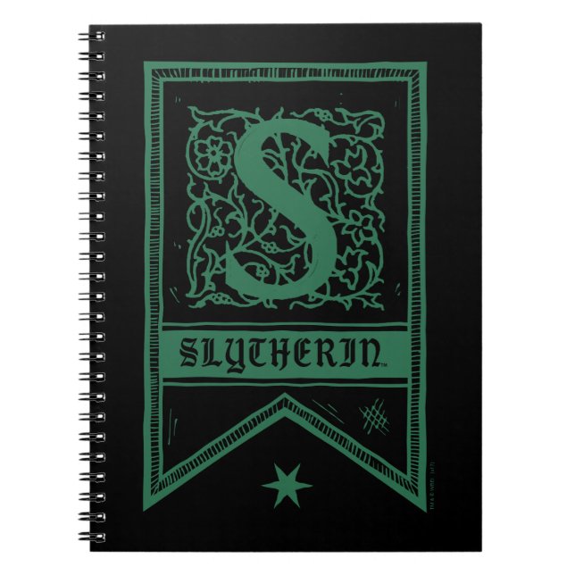 Harry Potter | Slytherin Monogram Banner Notebook (Front)