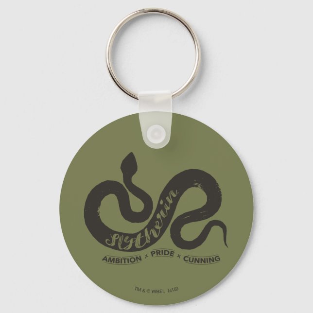 Harry Potter | SLYTHERIN™ Silhouette Typography Key Ring (Front)