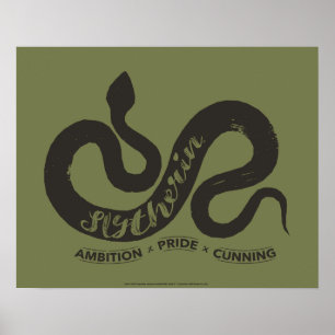 Harry Potter   SLYTHERIN™ Silhouette Typography Poster