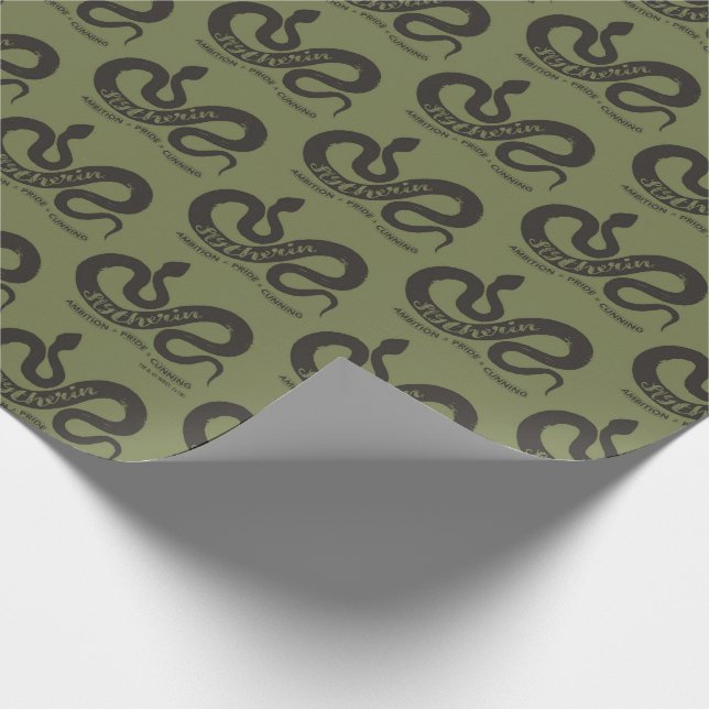 Harry Potter | SLYTHERIN™ Silhouette Typography Wrapping Paper (Corner)