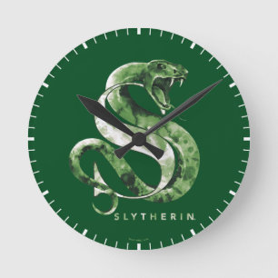 Harry Potter   SLYTHERIN™ Snake Watercolor Round Clock