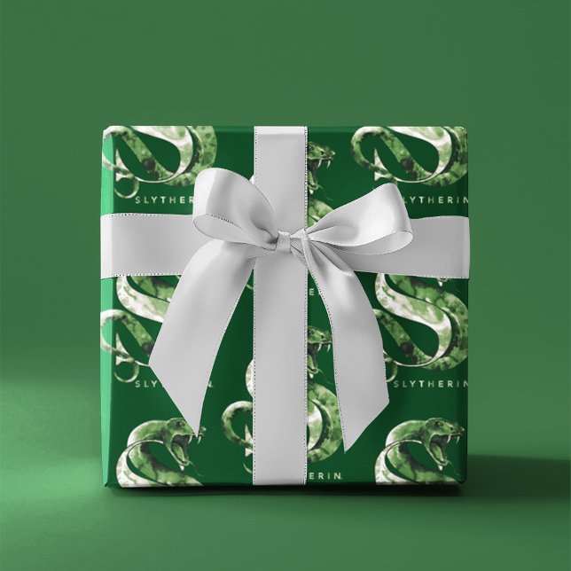 Harry Potter | SLYTHERIN™ Snake Watercolor Wrapping Paper Sheet (Wrapped gift)