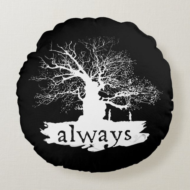Harry Potter Spell | Always Quote Silhouette Round Cushion (Front)