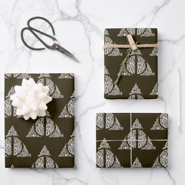 Harry Potter Spell | DEATHLY HALLOWS Graphic 2 Wrapping Paper Sheet (Front)