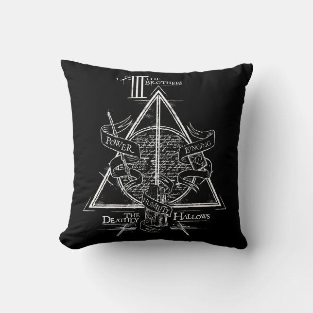 Harry Potter Spell | DEATHLY HALLOWS Graphic Cushion (Front)
