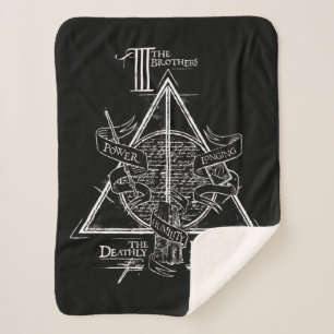 Harry Potter Spell   DEATHLY HALLOWS Graphic Sherpa Blanket