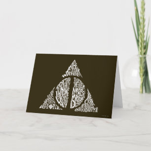 Harry Potter Spell DEATHLY HALLOWS Typography Gr Card