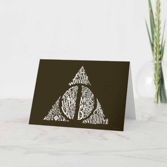 Harry Potter Spell | DEATHLY HALLOWS Typography Gr Card (Front)
