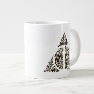 Harry Potter Spell   DEATHLY HALLOWS Typography Gr Large Coffee Mug