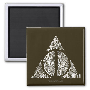 Harry Potter Spell   DEATHLY HALLOWS Typography Gr Magnet