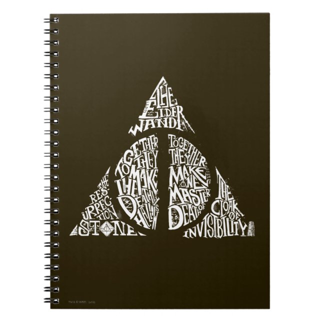 Harry Potter Spell | DEATHLY HALLOWS Typography Gr Notebook (Front)
