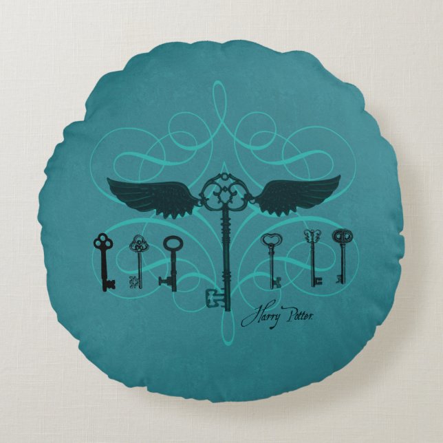 Harry Potter Spell | Flying Keys Round Cushion (Front)