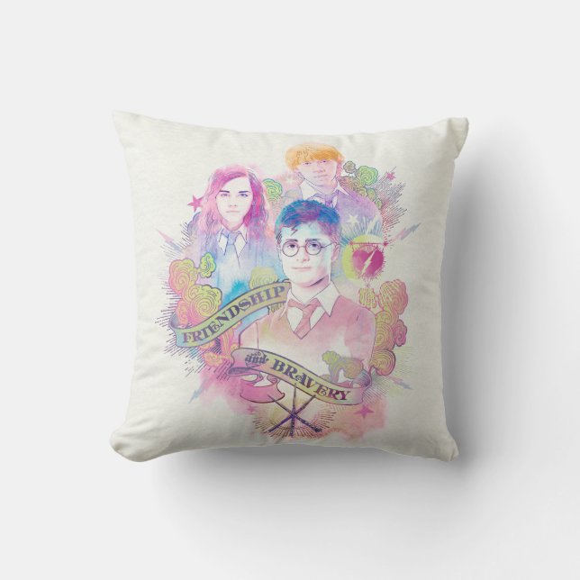 Harry Potter Spell | Harry, Hermione, & Ron Waterc Cushion (Front)