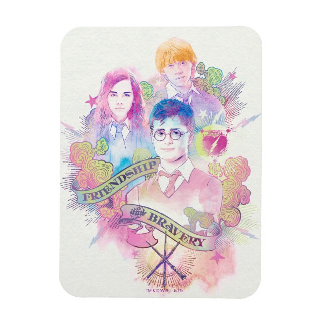 Harry Potter Spell | Harry, Hermione, & Ron Waterc Magnet (Vertical)