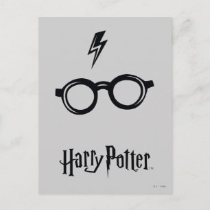 Harry Potter Spell   Lightning Scar and Glasses Postcard