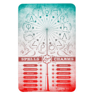 Harry Potter Spell Wand Instruction Chart Magnet