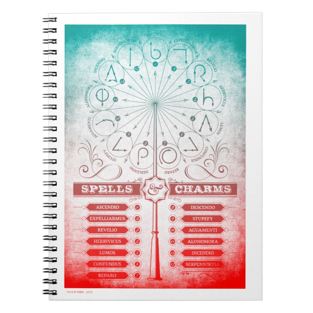 Harry Potter Spell | Wand Instruction Chart Notebook (Front)