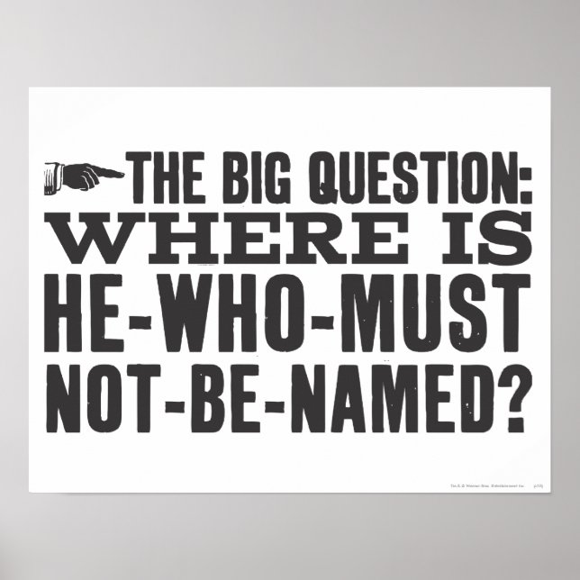 Harry Potter Spell | Where is Voldermort? Poster (Front)