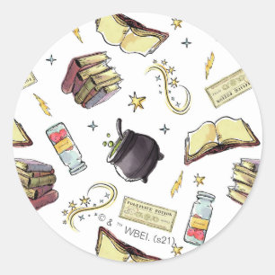 HARRY POTTER™ Spells & Books Pattern Classic Round Sticker