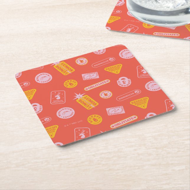HARRY POTTER™ | Spells Pattern Square Paper Coaster (Angled)