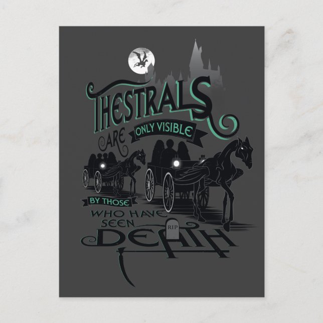Harry Potter | Thestrals Typography Graphic Postcard (Front)