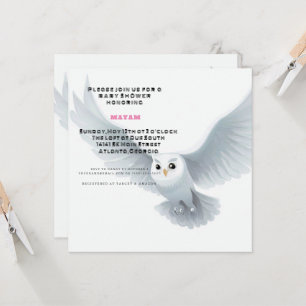 Harry Potter   White Owl Baby Shower Invitation