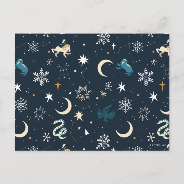 Harry Potter | Winter Constellation Pattern Holiday Postcard (Front)
