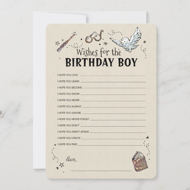 Harry Potter - Wishes for the Birthday Boy Invitation (Front)
