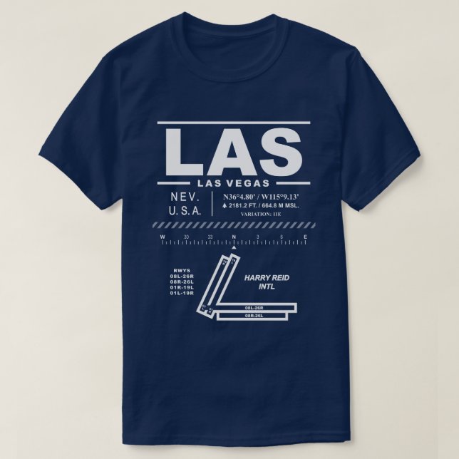Harry Reid International Airport LAS T-Shirt (Design Front)
